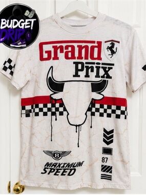 Grand Prix Graphic Tee - White & Red